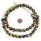 The Bead Chest Rasta Multicolor, Red, Green, Yellow - Recycled Glass Beads 14mm – Large Hole 26-Inch Strand, Handmade African Fair Trade Fused Beads for Jewelry & Crafts I Approximately 40 Beads